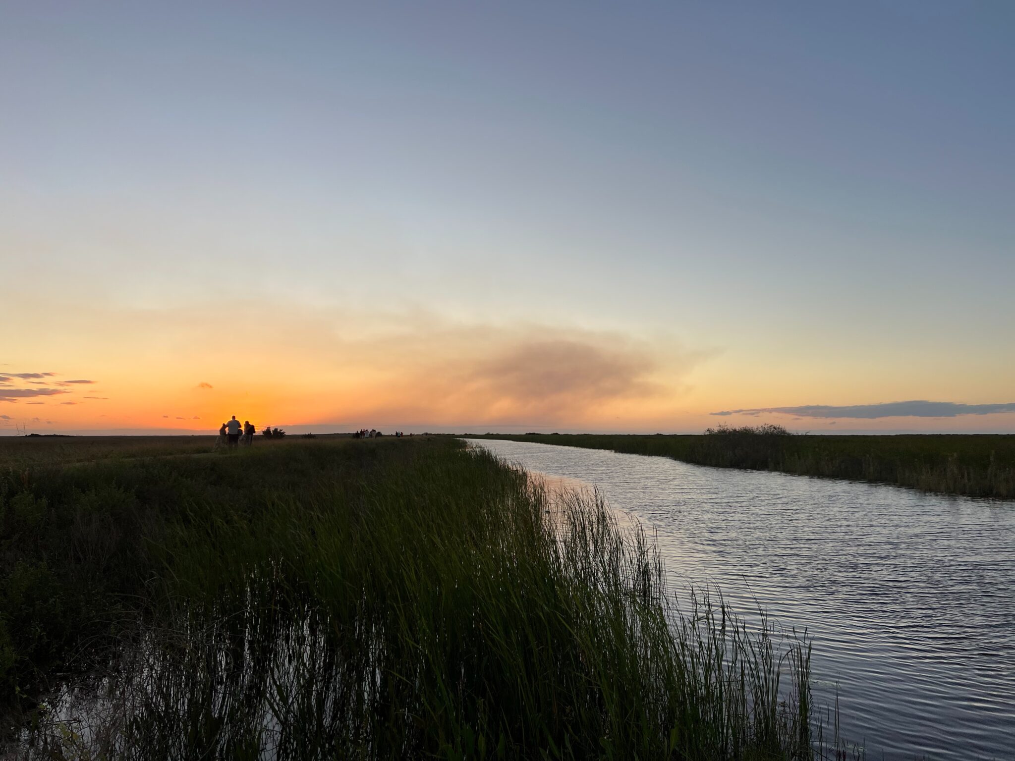 Everglades canal at sunset